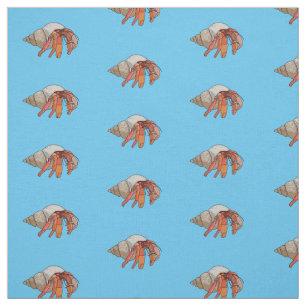 Hermit crab cartoon illustration fabric
