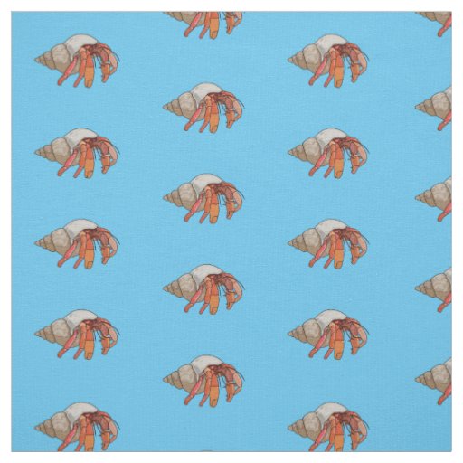 Hermit crab cartoon illustration fabric