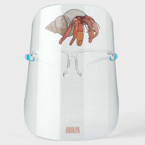 Hermit crab cartoon illustration  face shield