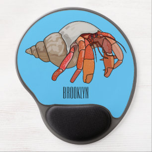 Hermit crab cartoon illustration gel mouse pad