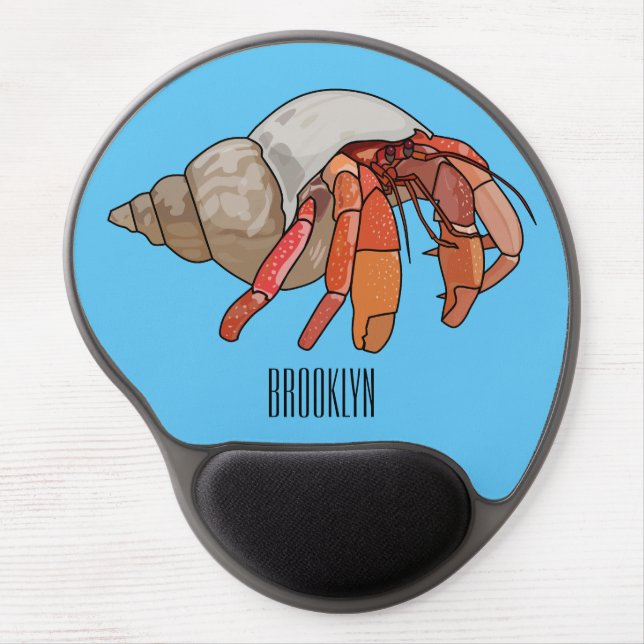 Hermit crab cartoon illustration gel mouse pad (Front)