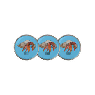 Hermit crab cartoon illustration golf ball marker