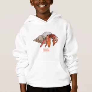 Hermit crab cartoon illustration hoodie