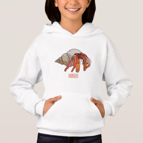 Hermit crab cartoon illustration hoodie