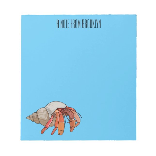 Hermit crab cartoon illustration notepad (Front)