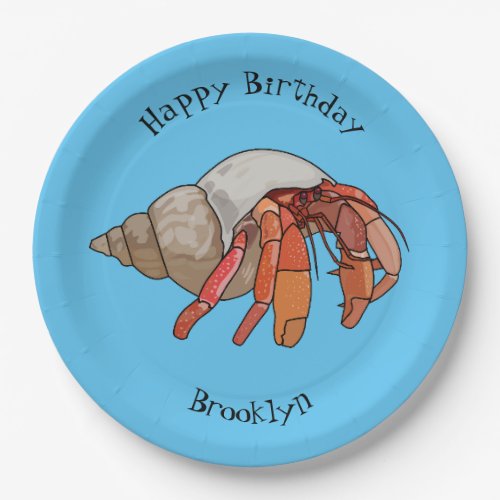Hermit crab cartoon illustration paper plates