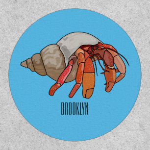 Hermit crab cartoon illustration patch