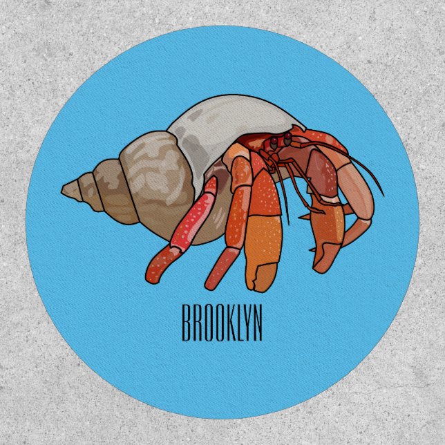 Hermit crab cartoon illustration patch (Front)