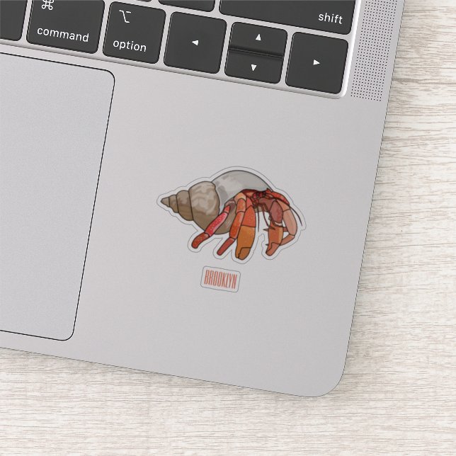Hermit crab cartoon illustration sticker (Detail)