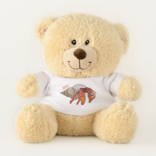 Hermit crab cartoon illustration teddy bear