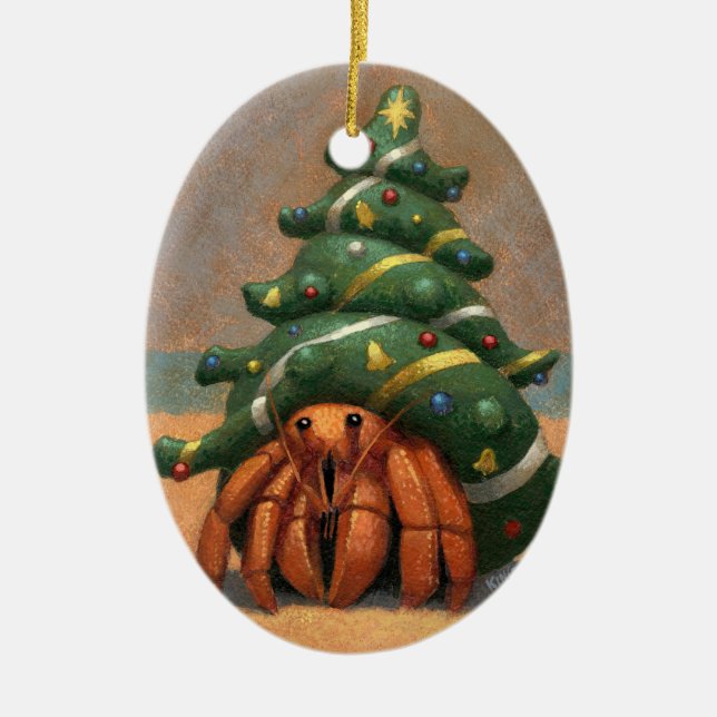 Hermit Crab Christmas Ornament (Front)