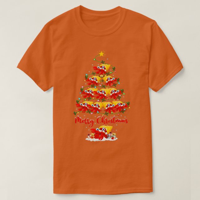 Hermit Crab Christmas Tree Lights Funny Hermit Cra T-Shirt (Design Front)