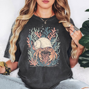 Hermit Crab Coral Reef Marine Life Illustration T-Shirt