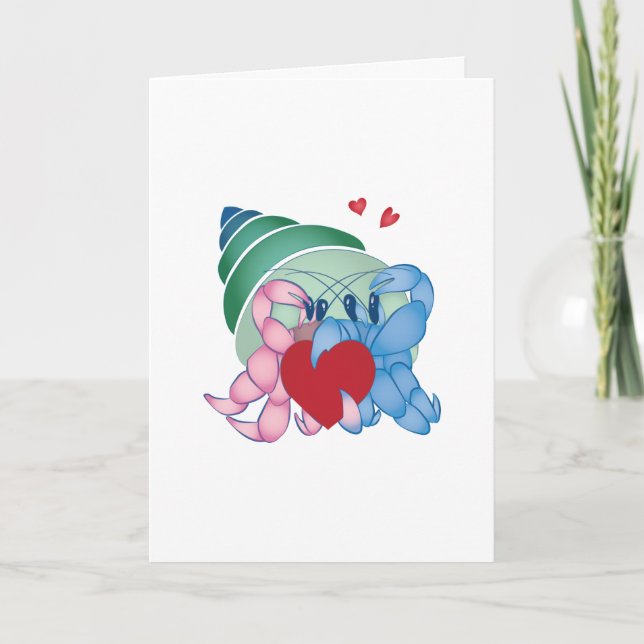 Hermit Crab Couple Greeting/Anniversary card  (Front)
