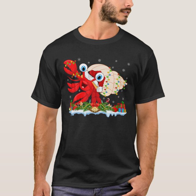 Hermit Crab Fish Lover Matching Santa Hermit Crab T-Shirt (Front)