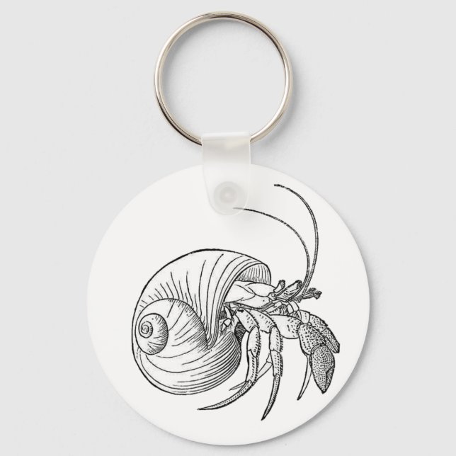 Hermit Crab Illustration (line art) Keychain (Front)