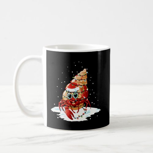 Hermit Crab Santa Christmas Light Tree Coffee Mug