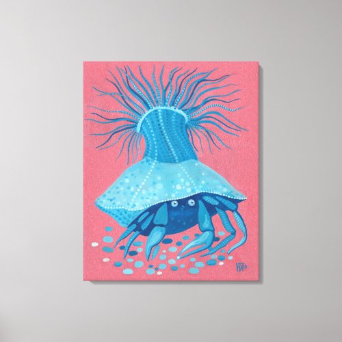 Hermit Crab Sea Ocean Underwater Animals Painting Canvas Print