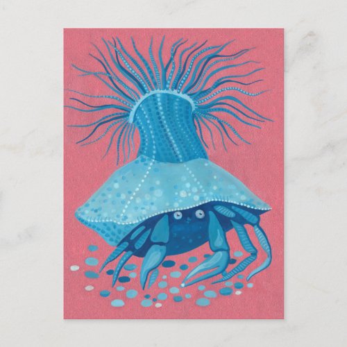 Hermit Crab Sea Ocean Underwater Animals Painting Postcard
