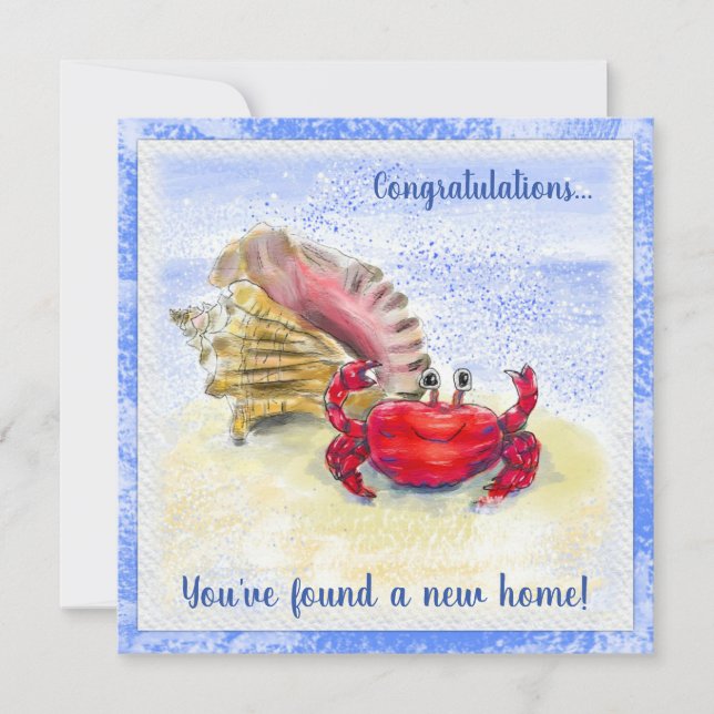 Hermit Crab & Shell New Home Card (Front)