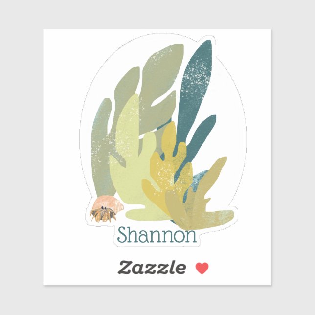 Hermit Crab with Name Sticker (Sheet)