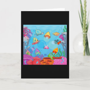 hermit crab withe shell in ocean card