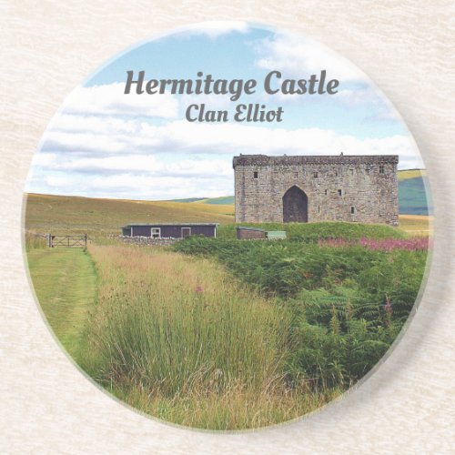 Hermitage Castle   Scottish Clan Elliot Sandstone Coaster