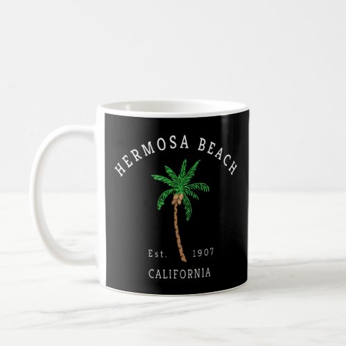 Hermosa Beach California Retro  Colorful Palm Tree Coffee Mug