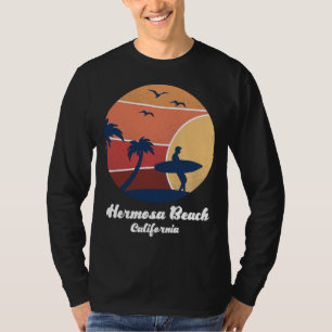 Hermosa Beach California Surfing Surfer Vintage Su T-Shirt