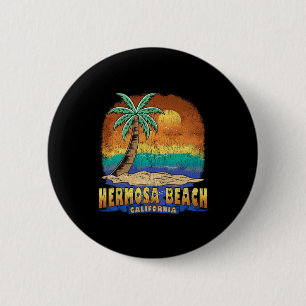 Hermosa Beach California Vintage Distressed Souven Button