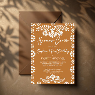 Hermoso carino terracotta Mexican birthday Invitation