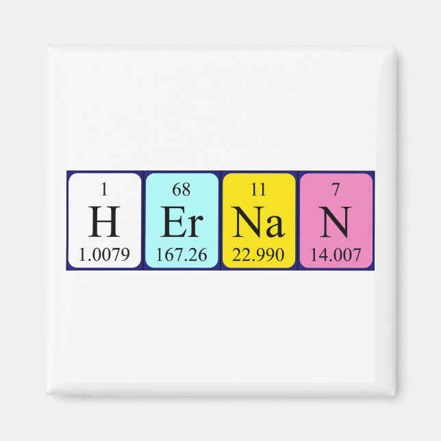 Hernan periodic table name magnet (Front)