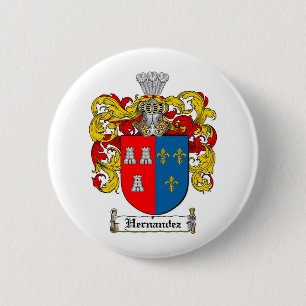 HERNANDEZ FAMILY CREST - HERNANDEZ COAT OF ARMS PINBACK BUTTON