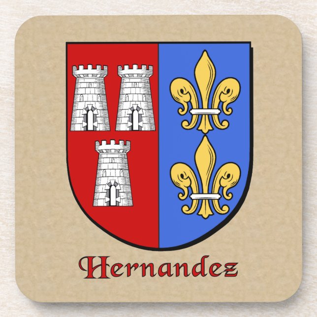 Hernandez Family Shield Drink Coaster (Front)