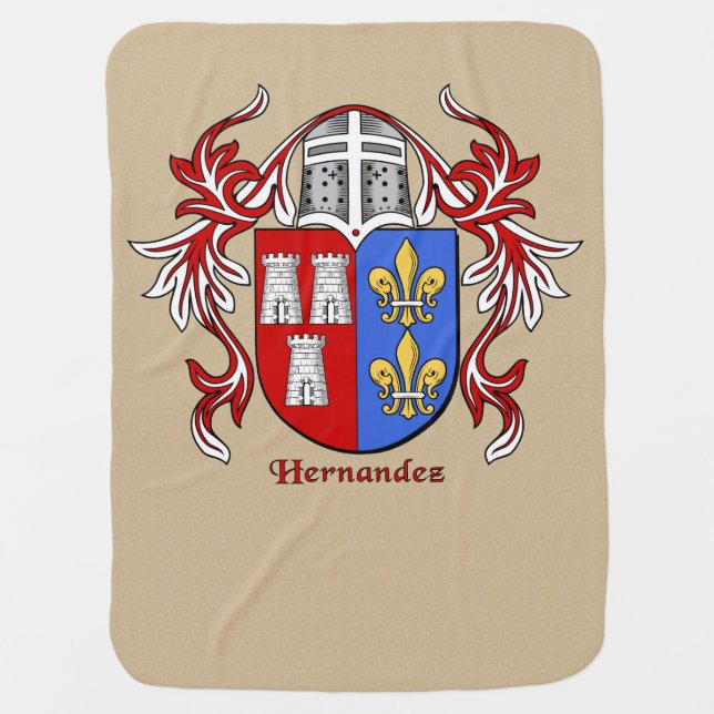 Hernandez Heraldic Shield and Mantling Baby Blanket (Front)