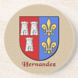 Hernandez Heraldic Shield Sandstone Coaster