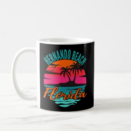 Hernando Beach Florida Palm Tree Island Pink Sunse Coffee Mug