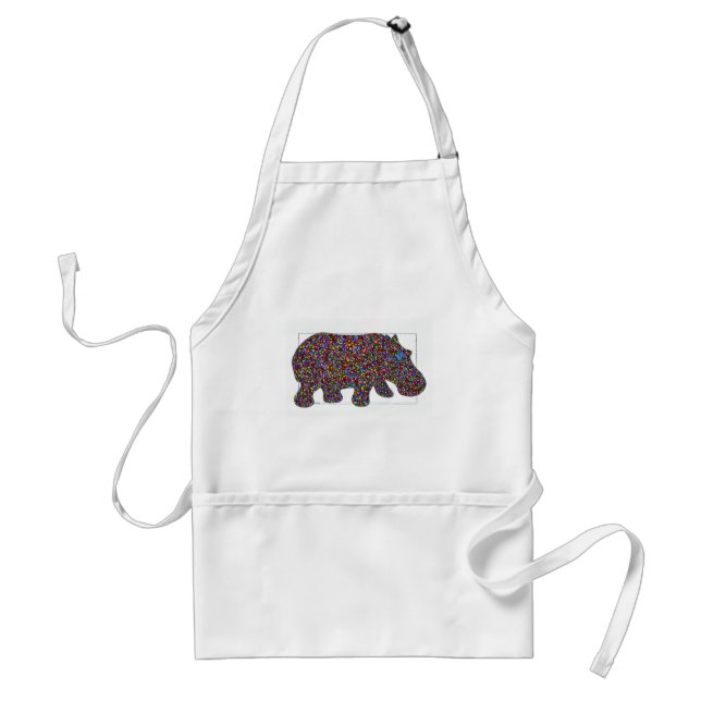 Hernando Stained Glass Hippo Adult Apron (Front)