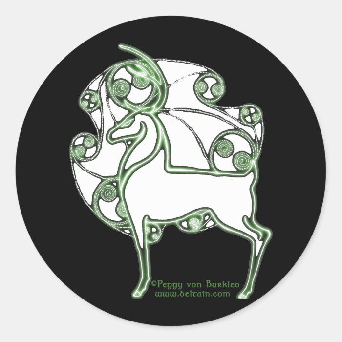 Herne Celtic Deer Stickers, Black #2