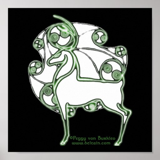 Herne Deer Celtic Art Prints Poster | Zazzle