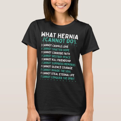 Hernia Awareness Fighter Hernia Warrior Ribbon T_Shirt