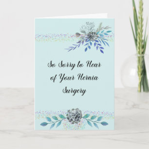 Hernia Surgery Get Well Card Green with Flowers