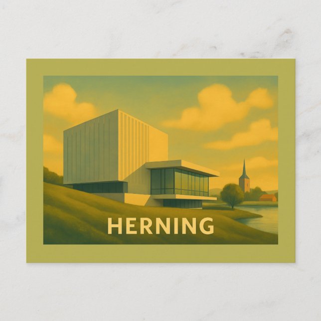 Herning Denmark Modern Art Postcard (Front)