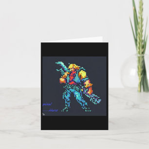 Hero ( 90's Retro Video Game Pixel Style Art)  Card