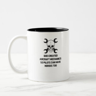 Hero aircraft mechanics Two-Tone coffee mug