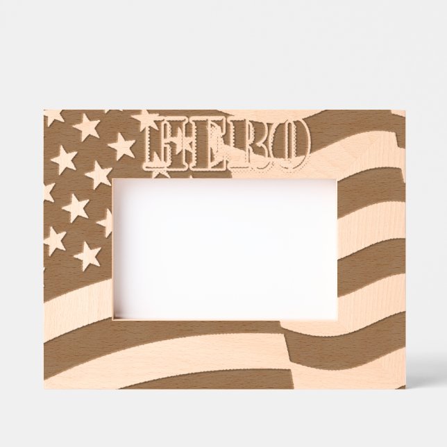 Hero American Flag Engraved Frames (Front)
