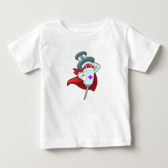 Hero as Nurse with Syringe Baby T-Shirt (Front)