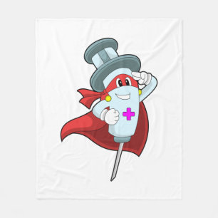 Hero as Nurse with Syringe Fleece Blanket