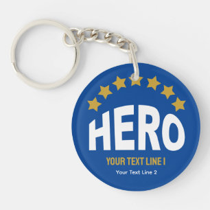 Hero award with gold stars keychain