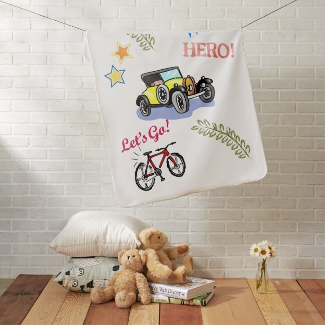 Hero Bicycle Car Airplane Blanket (In Situ)